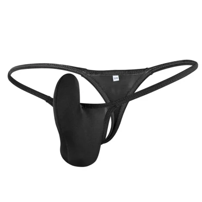 Solid Color Bulge Pouch G-string - Image 2