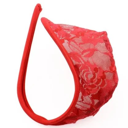 Sheer Lace Bulge Pouch C-string