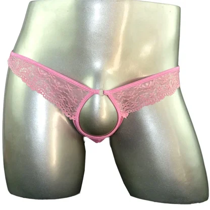 Low-rise Open Crotch Sheer Thong - Image 2