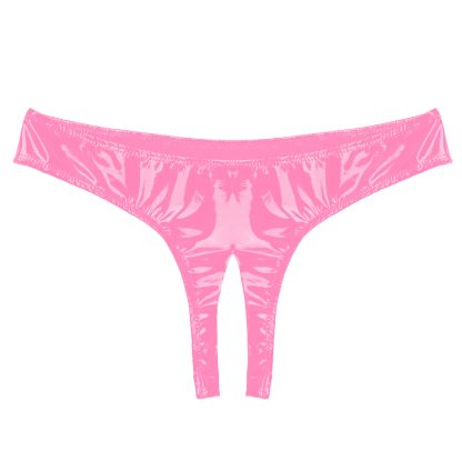 Sexy Glossy Crotchless Panties - Image 6