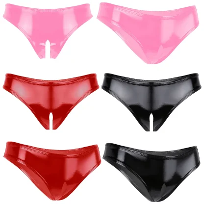 Sexy Glossy Crotchless Panties - Image 7