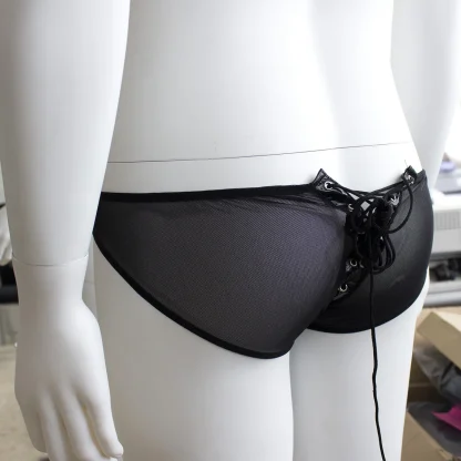 Lace-up Crotch Black G-string - Image 4