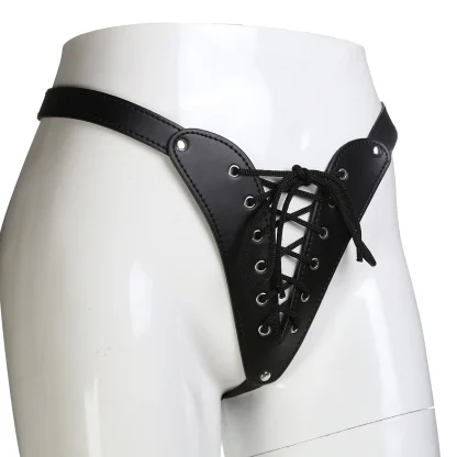 Lace-up Crotch Black G-string - Image 2
