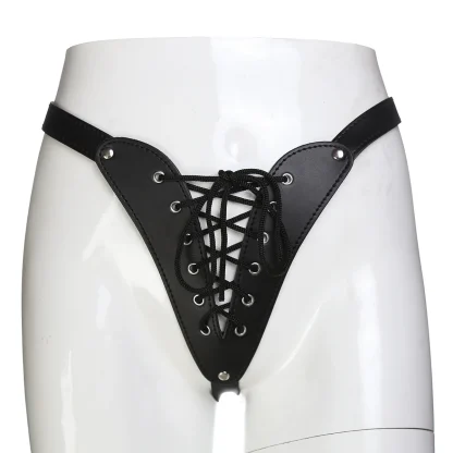 Lace-up Crotch Black G-string