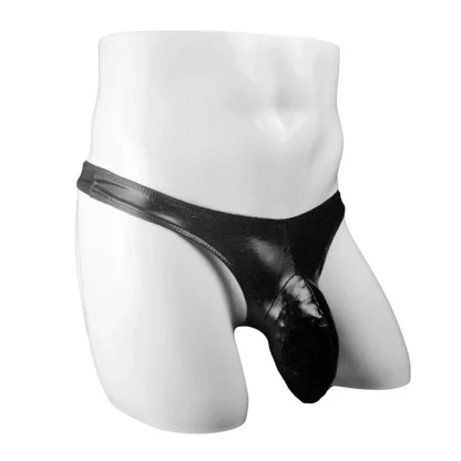 Big Bulge Pouch Black Thong - Image 2