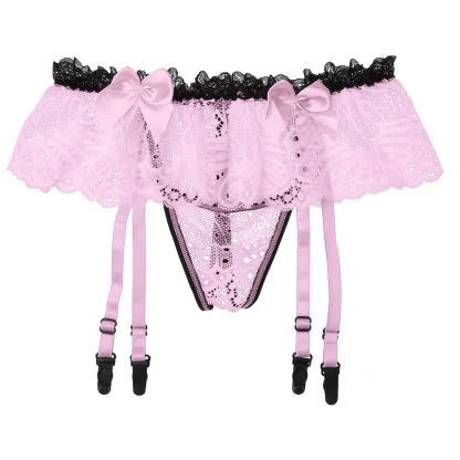 Playful Ruffle Lace Garter G-string - Image 6