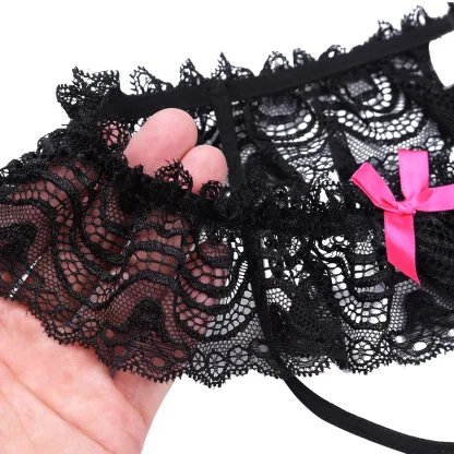 Playful Bowknot Lace Jockstrap - Image 7