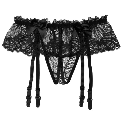 Playful Ruffle Lace Garter G-string - Image 8