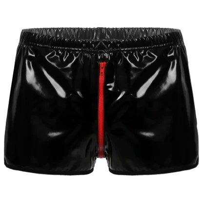 Zippered Crotch Black Boxer Brief