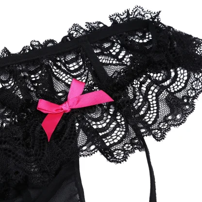 Playful Bowknot Lace Jockstrap - Image 6