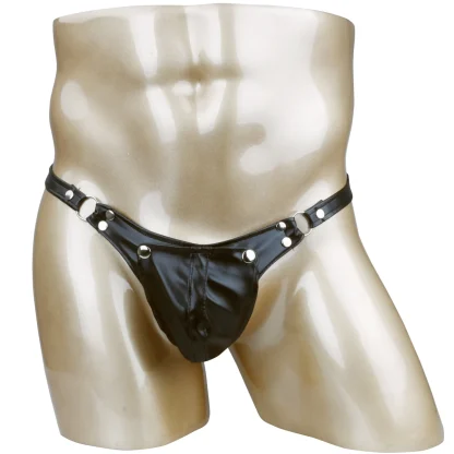 Snap Button Crotch Black G-string - Image 2