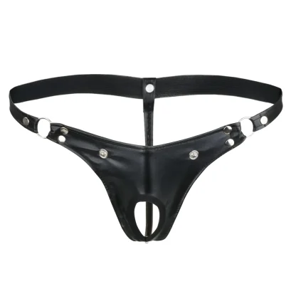 Snap Button Crotch Black G-string - Image 4