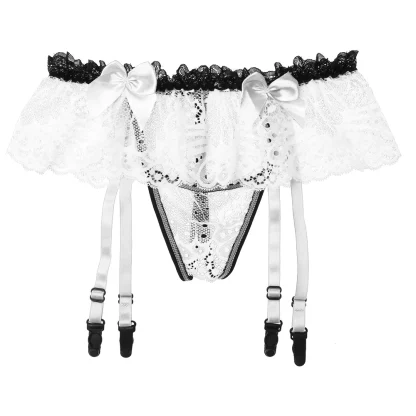 Playful Ruffle Lace Garter G-string - Image 10