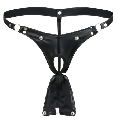 Snap Button Crotch Black G-string - Image 5