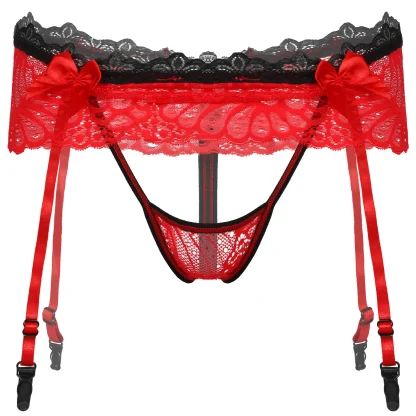 Playful Ruffle Lace Garter G-string - Image 7