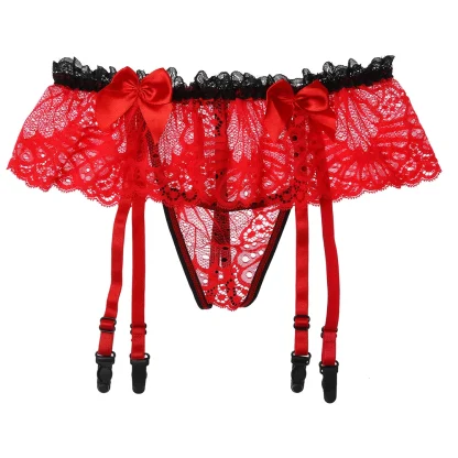 Playful Ruffle Lace Garter G-string