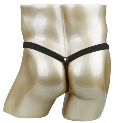 Snap Button Crotch Black G-string - Image 3