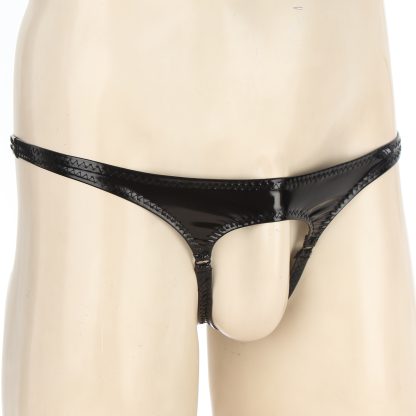 Sleek Black Crotchless Thong - Image 3