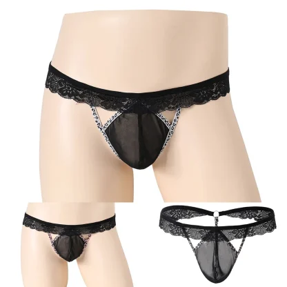 Sexy Cutout Sheer Lace G-string - Image 5