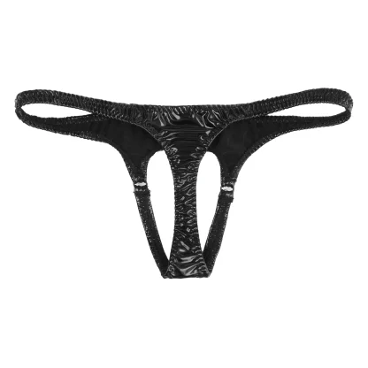 Sleek Black Crotchless Thong - Image 6