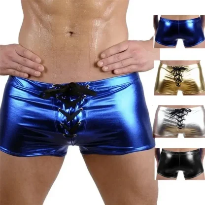 Lace-up Crotch Metallic Boxer Brief - Image 15