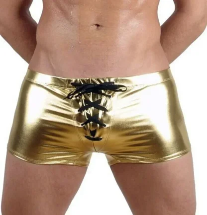 Lace-up Crotch Metallic Boxer Brief - Image 3