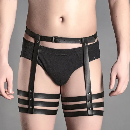 Multi Strap Thigh Black Harness