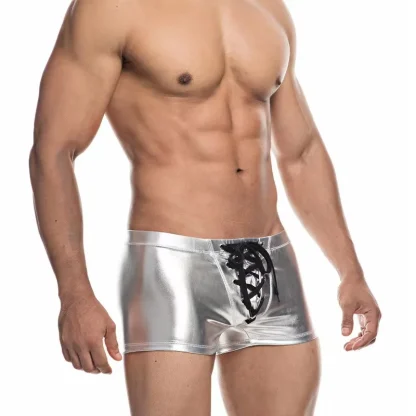 Lace-up Crotch Metallic Boxer Brief