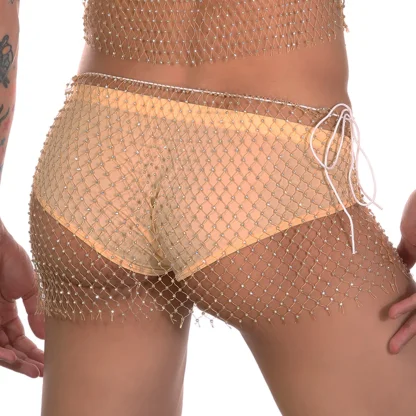 Fishnet Drawstring Waist Skirt - Image 11