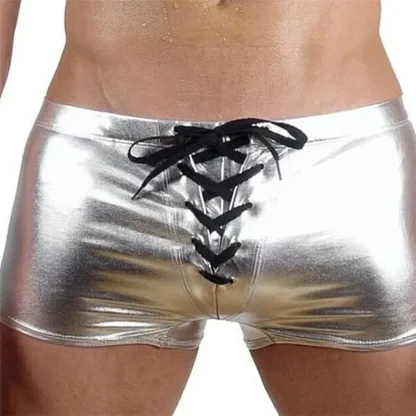 Lace-up Crotch Metallic Boxer Brief - Image 13