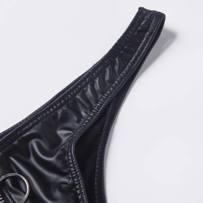 Zip Crotch Black Bikini Panties - Image 4