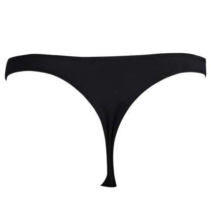 Shiny Zip Crotch Black Thong - Image 2