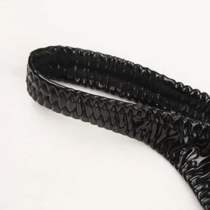 Glossy Faux Leather Black Thong - Image 8