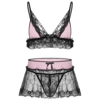V-neck See-through Lace Lingerie