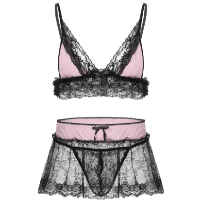 V-neck See-through Lace Lingerie