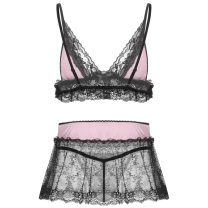 V-neck See-through Lace Lingerie - Image 2
