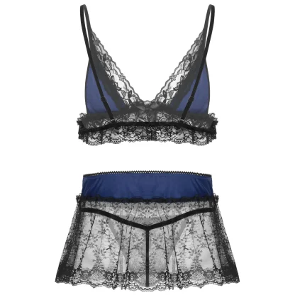 V-neck See-through Lace Lingerie - Image 9