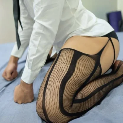 Big Hole Fishnet Suspender Pantyhose - Image 7