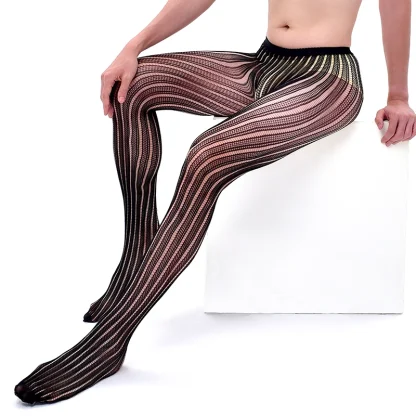 Sheer Fishnet Elastic Stocking - Image 2