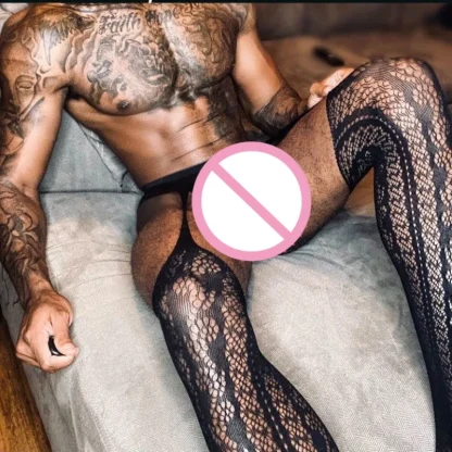 Big Hole Fishnet Suspender Pantyhose - Image 2