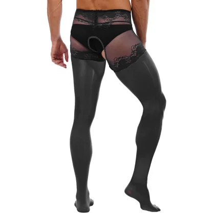 Durable Mesh Open Crotch Pantyhose - Image 5
