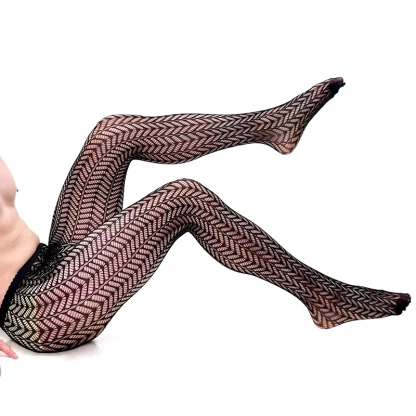 Sheer Fishnet Elastic Stocking